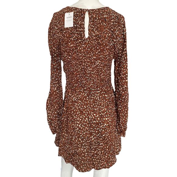 Cotton On Woven Hope Long Sleeve Mini Leopard  Dress Large NWT - Picture 3 of 6